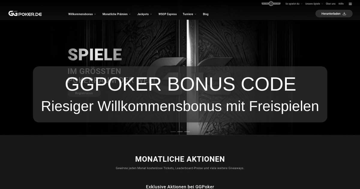 Ggpoker Bonus Code 2026 - Beste Boni in Deutschland